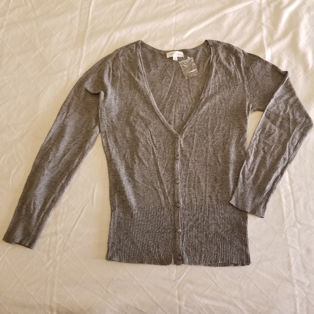 Lightweight Gray Cardigan, Size L NWOT